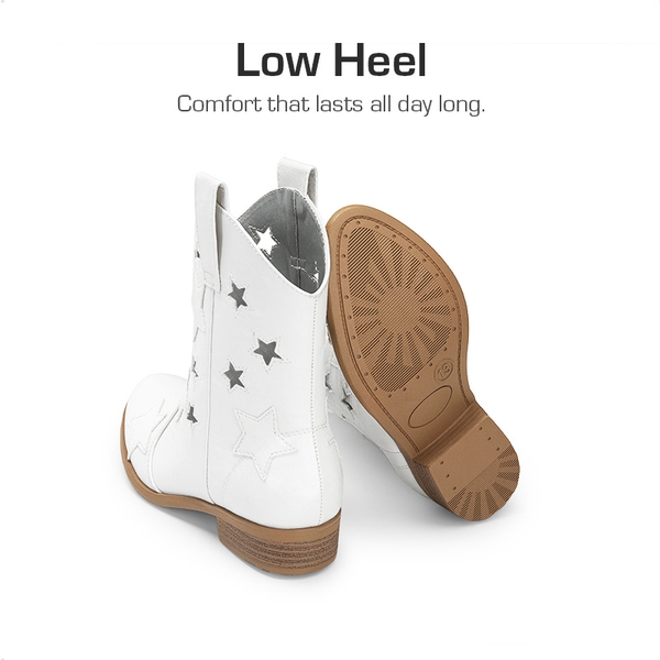 Girls' Stylish Western Cowgirl Boots - WHITE - 3